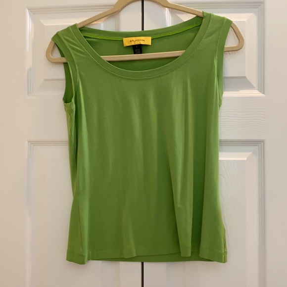 ST. JOHN Green w/White Stripes Sweater Set - Picture 4 of 14